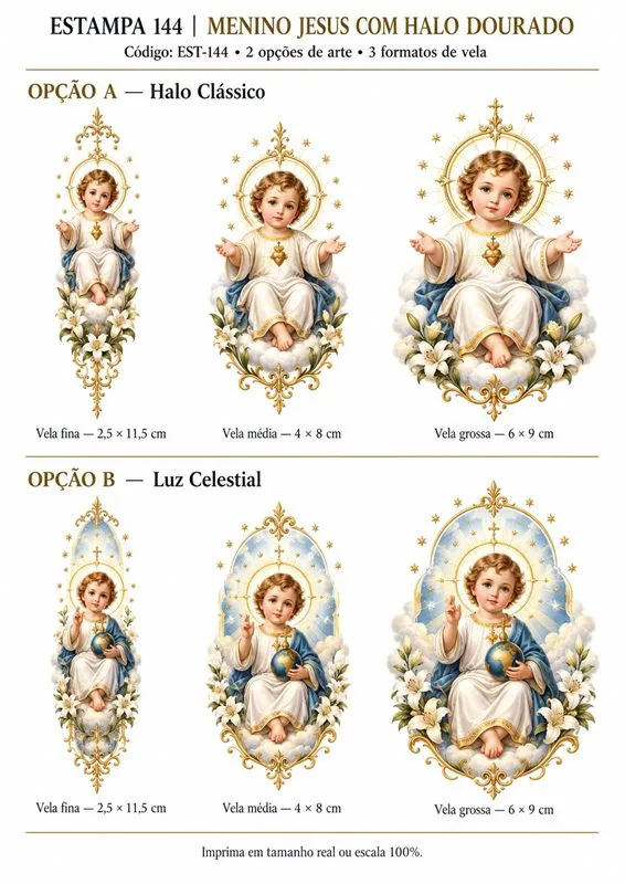 Estampa 11: Menino Jesus com halo dourado